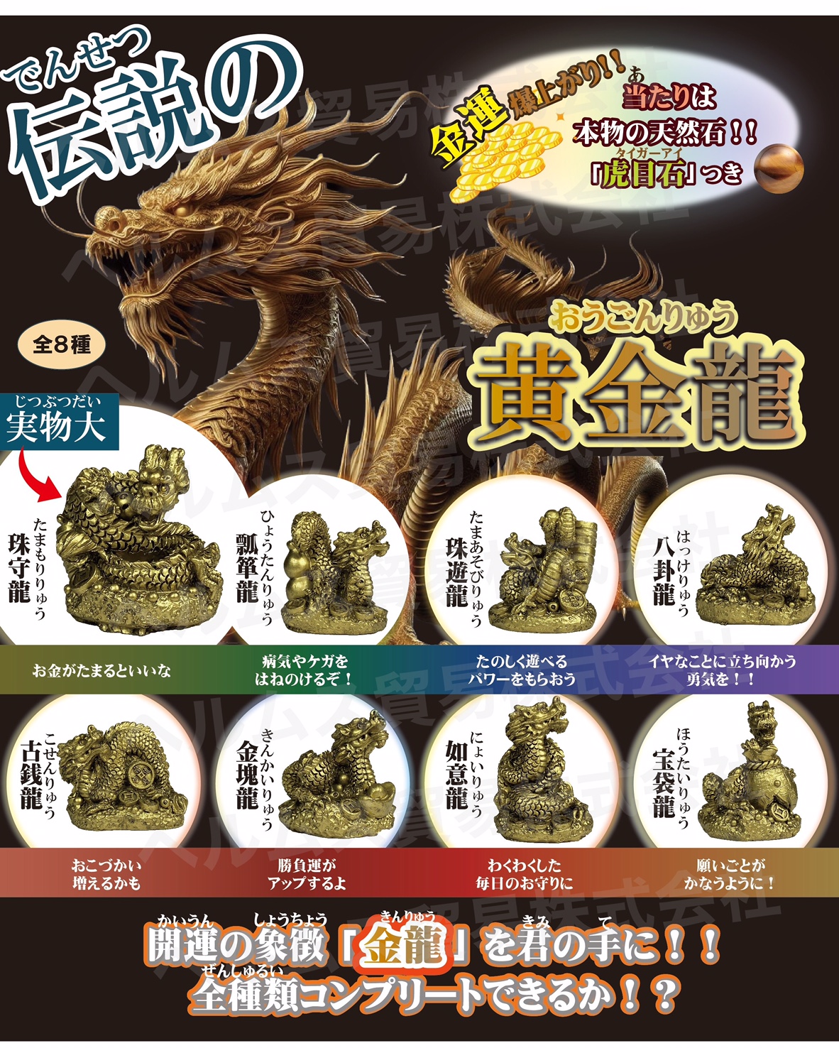 ガチャ　伝説の黄金龍　コンプリートセット 天然石 天然石ガチャポン 伝説の黄金龍 | 天然石・パワーストーンの卸